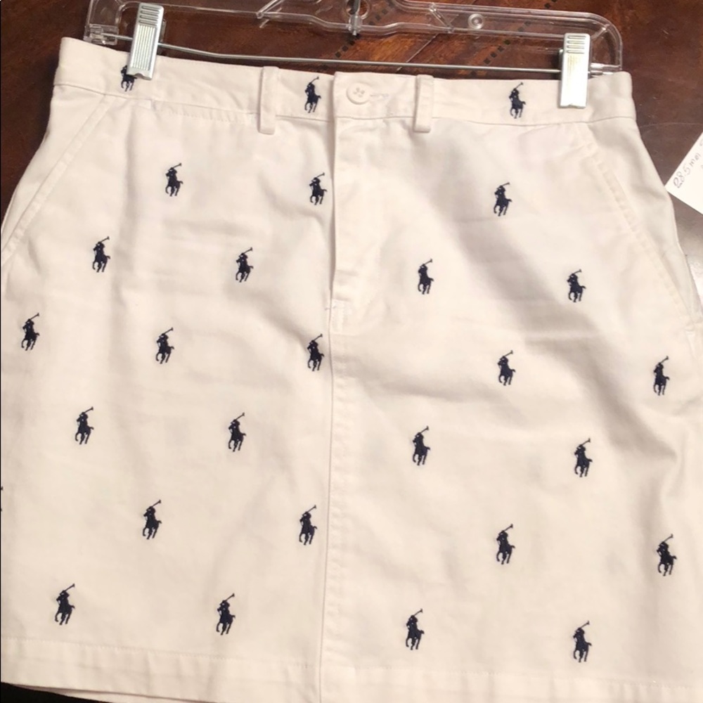 Polo White Skirt with Navy detail